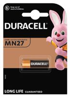 Duracell MN27, alkalická batéria LR27 A, 12 V, rozmery 28,8 x 8 mm