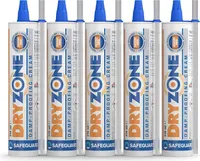 Dryzone Horizontalsperre Mauerwerk Injektionscreme gegen aufsteigende Feuchtigkeit in Wänden - Feuchtigkeitssperre - 5x310 ml - WTA & BBA