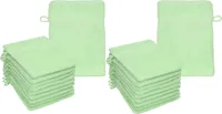 Betz 20 Stück Waschhandschuhe PALERMO 100% Baumwolle Größe 16x21 cm  Farbe Grün