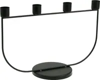 Kerzenständer Adventskranz Metall Tischdeko 27,5cm Schwarz
