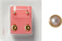 Erstohrstecker vergoldet Sterile Ohrstecker Zarge mit Perle 3mm
