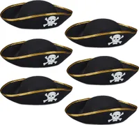 relaxdays 6 x Piratenhut schwarz