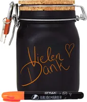 Spardose Geld Geschenk Ideen Neon Beschriftung orange Größe L 1 Liter
