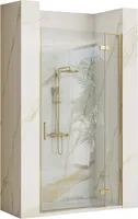 REA Duschtür, Duschkabine HUGO Gold Brush / Gold gebürstet 90 cm