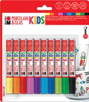 Popisovač Marabu "Porcelain & Glass KIDS" MEGA FUN Súprava 10 popisovačov na porcelán a sklo