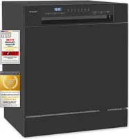 Exquisit Geschirrspüler GSP508-030D schwarz | Spülmaschine 55 cm | Power+ | ECO Modus | Standgerät