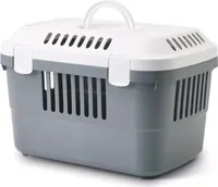 Transportbox für Meerschweinchen, Kaninchen, Katzen, Nager und kleine Hunde Weiss-Grau