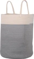 UNUS® Aufbewahrungskorb Wäschekorb faltbar Tragegriffe 40x50 cm grau/weiß
