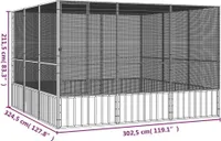 vidaXL Vtáčia klietka antracitová 302,5x324,5x211,5 cm pozinkovaná oceľ