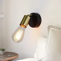ZMH Deckenleuchte E27 Deckenlampe Schwarz-Gold Deckenstrahler Industrial 1 Flammig Vintage Wandstrahler Schwenkbar Modern Spotleuchte für Küche Flur Gänge Nachttisch Wohnzimmer Schlafzimmer