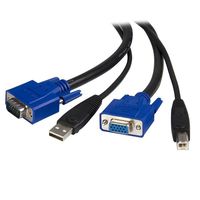StarTech.com 1,8m USB VGA KVM 2-in-1 Kabel für KVM Switch - 1,8 m - VGA - Schwarz - USB - USB A + VGA - USB B + VGA
