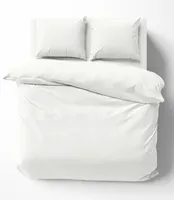 Uni Bettwäsche 200x220 cm weiß Bettbezug Doppelbett Einfarbig Renforce Baumwolle