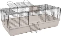 Kaninchen- und Meerschweinchenkäfig Nagerkäfig COSMO 118 x 60 x 42 cm Schwarz-Hellgrau