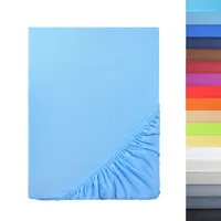 Mikrofaser Spannbettlaken Spannbetttuch in vielen Größen und Farben, 200x220cm Hell blau