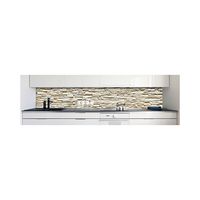 Küchenrückwand Ziegelwand Weiß Premium Hart-PVC 0,4 mm selbstklebend Größe:Materialprobe A4 Direkt auf die Fliesen