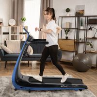 HOME DELUXE - Laufband Home Run - Blau, L x B x H: 163 x 65 x 46 cm - Klappbar, inkl. Bluetooth Musiksystem, LED Touch Display, App kompatibel I Hometrainer Faltbares Fitnessgerät Jogging