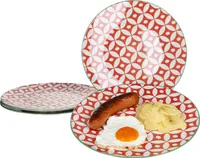 Ritzenhoff Makina rot 4er Set Speiseteller Essteller Grill-Platte Reto Vintage