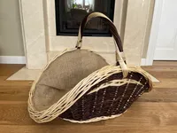Kaminkorb 1 mit Jute, Weidenkorb