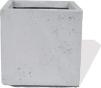 KÖHKO® Blumenkübel aus Fiberglas Pflanztopf 26x26x26 cm Elfenbeinfarben Quadrat