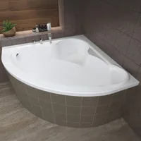 BADLAND Eckbadewanne Badewanne Standard 120x120 mit Ablaufgarnitur, Füßen und Styroporverkleidung GRATIS