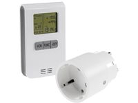 Thermostat Funk Set mit Steckdose - Funk-Steckdose mit Temperatur Funksender - Pilota Casa Display 433,92Mhz - Automatische Temperatur-Steuerung