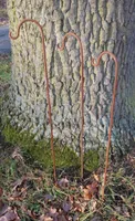 3er-Set Gartenstab m. Haken Laternenhaken Eisen massiv Rost je 80 cm