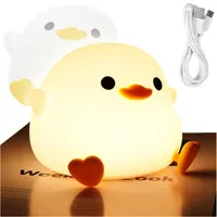 Led Nachtlicht Kinder, Stilllicht Dimmbar USB Wiederaufladbares, Ente Nachttischlampe Mit 20mins Timer, Baby Lampe Für Kinderzimmer Schlafzimmer Deko
