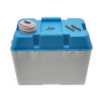 Batteriebox für 12V Batterien Batteriekasten aus Kunststoff universell für Boote Wohnmobile PKW LKW Traktor Farbe: Deckel blau