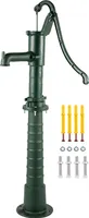 VEVOR Handschwengelpumpe 40x15x65cm Schwengelpumpe Gusseisen Manuell Wasserpumpe Garten Grün Handwasserpumpe inkl. Pumpenständer 24x67cm Brunnenpumpe Nostalgie ideal für Familienteiche Höfe Gärten