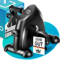 Heimtrainer Mini Trainingsrad Bike Pedaltrainer Beintrainer Fahrradgerät LCD-Display Stufiger Widerstand Anti-Rutsch 36 x 28,5 x 34,5 cm Schwarz Retoo
