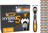 BIC Hybrid 5 Flex Rasierer Herren, Nassrasierer mit 10 Wechselklingen