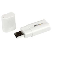 StarTech.com USB Audio Adapter - Externe USB Soundkarte - Weiß, Phono 3.5 mm Female, USB A Male, Männlich/weiblich, Weiß, Windows 98SE/2000/XP/Vista Mac OS 9 +, 4 mm