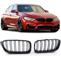 Sport Kühlergrill Doppelsteg Schwarz Glanz passend für BMW F30 F31 11-19