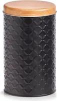Zeller 19335 Dose Scandi, Metall, schwarz, ca. Ø 10,7 x 18 cm, Vorratsdose, Keksdose, Aufbewahrung von Keksen, Süßigkeiten, Kaffeepads