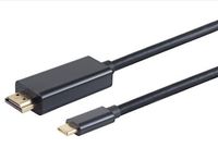 S-Conn 10-57045, 3 m, HDMI Typ A (Standard), USB Typ-C, Männlich, Männlich, Gerade