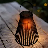 LED Solar Laterne schwarz - 23 cm - Garten Deko Leuchte zum Hängen Außen