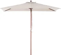 BELIANI Sonnenschirm Helles Beige Polyester/Birkenholz 195 x 144 x 244 cm Terrasse Balkon Garten