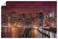 ARTland Poster New York City Impression bei Nacht I Größe: 30x20 cm
