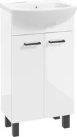 Stamar | Badezimmerschrank mit Waschbecken, 45 cm, glanz lackiert