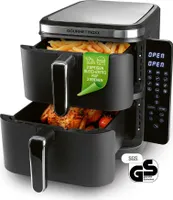 GOURMETmaxx FryUp Vertikale Doppelkammer-Heißluftfritteuse - 10 L - 2800 Watt