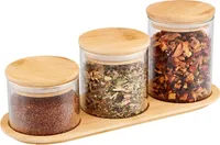 Vorratsgläser mit Bambusdeckel Glas（200-250-300ML）