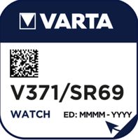Varta Watch V 371 Uhrenzelle Knopfzelle SR 920 SW V371 Silber-Oxid 30 mAh 1,55 V 1er Blister