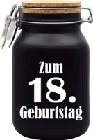 Spardose Geld Geschenk Ideen 18. Geburtstag Schwarz Größe XL 2 Liter