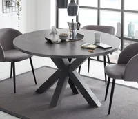 Esstisch graphit keramik dunkel 130x78 cm Big System Rund Stern 130 Auszug