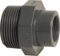 Profec Reduzierstück, PVC-U, 3/4 Zoll AG x 3/8 Zoll IG, 10 bar, grau