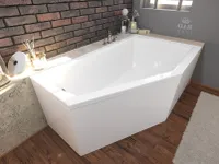 BADLAND Eckbadewanne Badewanne Selena RECHTS 160x90 mit Acrylschürze, Füßen und Ablaufgarnitur GRATIS