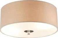 QAZQA - Modern Country Deckenleuchte I Deckenlampe I Lampe I Leuchte beige 30 cm - Drum mit SchirmI 2-flammig I Wohnzimmer I Schlafzimmer - Textil Rund - LED geeignet E27