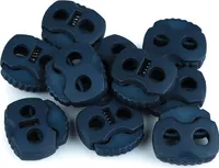 10 Kordelstopper mit zwei Löchern 20x20mm, Durchzug 5mm - 35 Farben