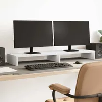 vidaXL Podstawa pod monitor biała 100x27x10 cm Materiał drewnopochodny