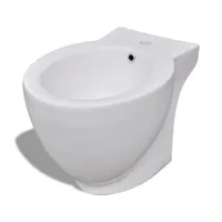 Hänge Bidet Weiß Keramik WC Toilette Wandhängend Wandbidet 